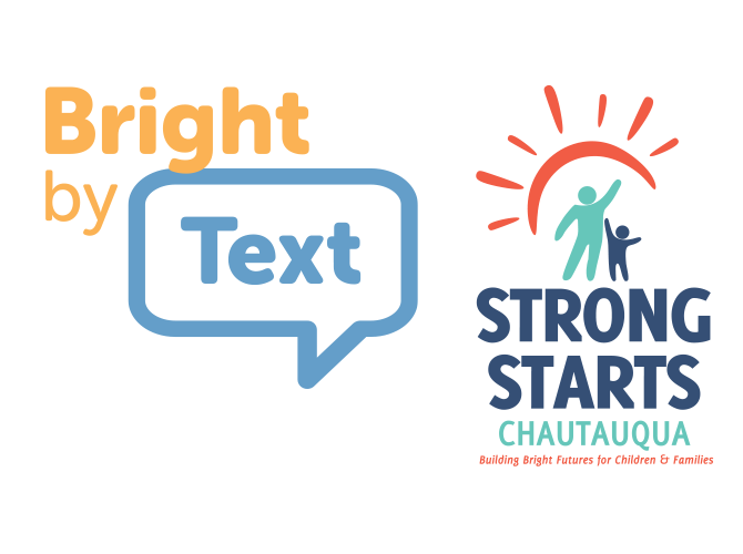  Logos for Bright by Text and Strong Starts Chautauqua